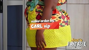 Voluptuous Black Woman With A Large Posterior Sells Goods In A Store