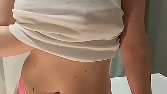 Blonde Babe Jerks Off And Cums In The Bathroom