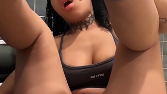 Black Beauty Almost Gets Caught While Pleasuring Herself With A Sex Toy At The Gym.