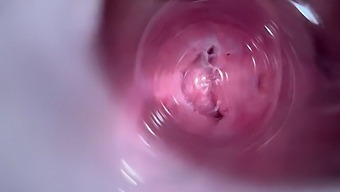 Close-Up View Of A Young Girl'S Tight And Creamy Vagina